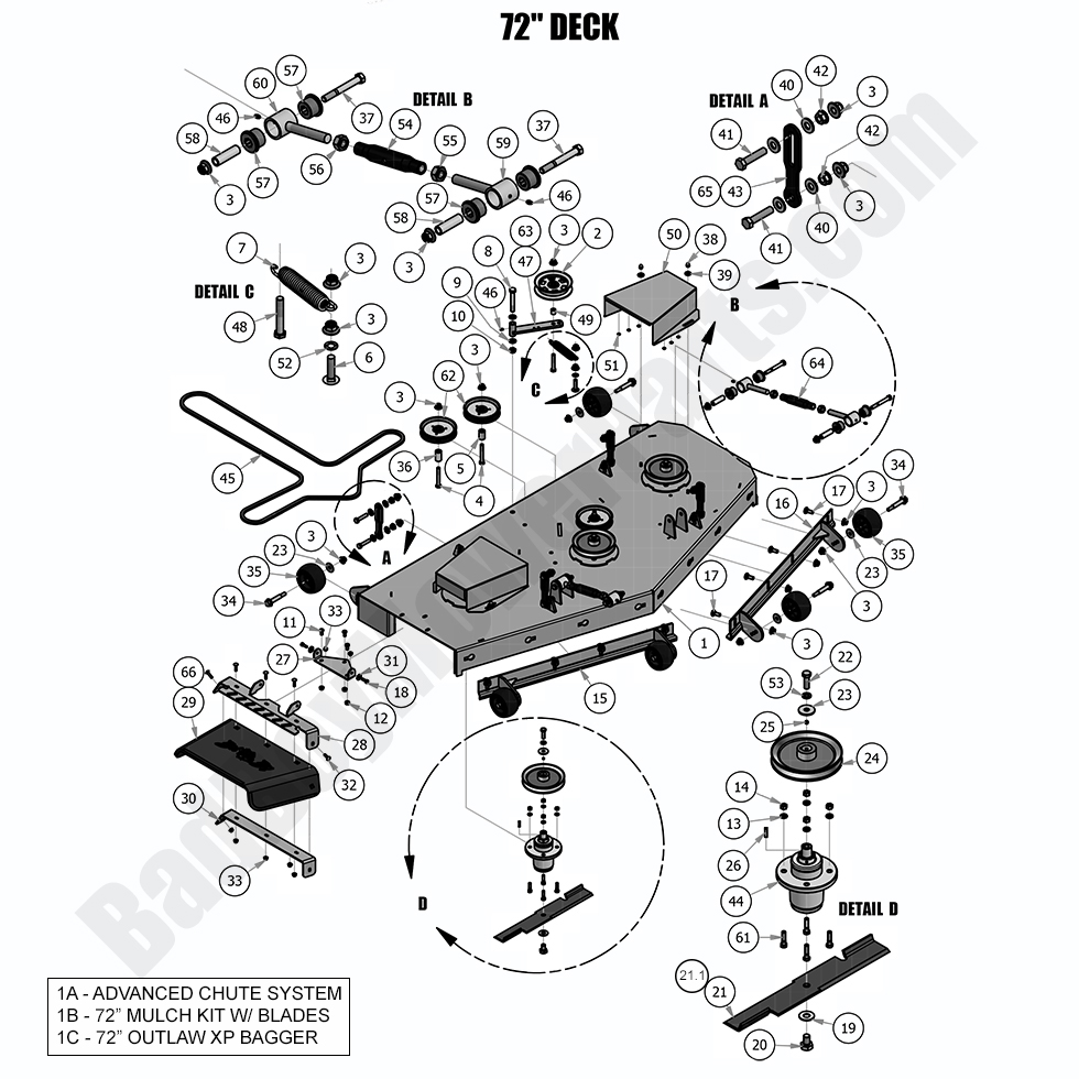 2018 Outlaw XP - 72" Deck Assembly